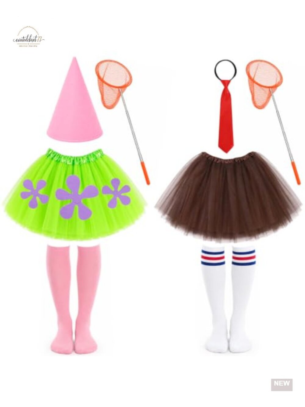 Halloween Best Friend Cosplay Costume Accessories 2 Tutu Skirts Cone Hat Socks